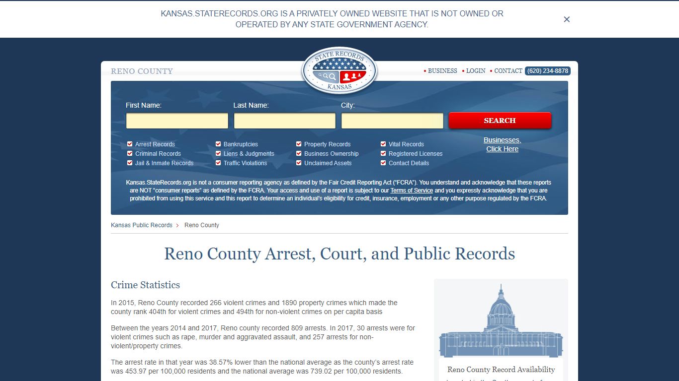 Reno County Arrest, Court, and Public Records